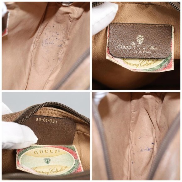 GUCCI GG Supreme Web Sherry Line Clutch Bag PVC Beige Gold 89 01 034 Auth am7287 - Picture 15 of 16